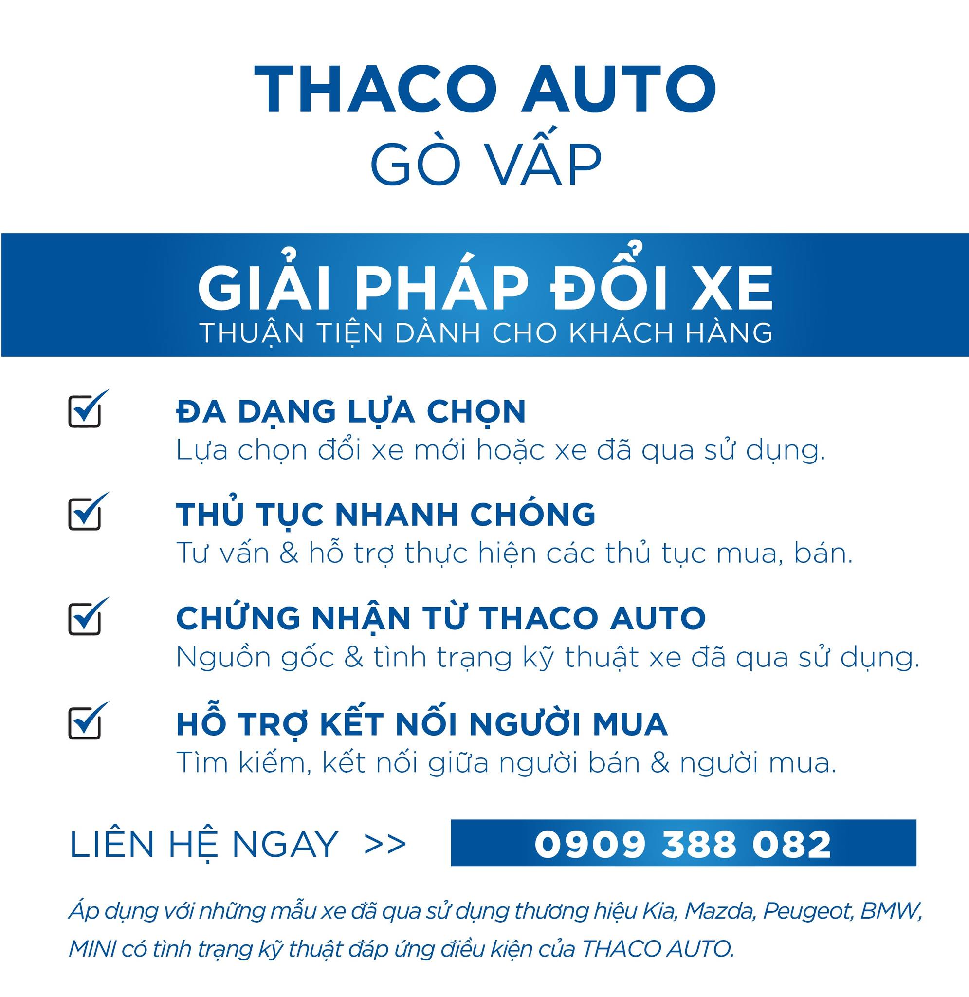 THACO AUTO GÒ VẤP - GIẢI PHÁP ĐỔI XE & KINH DOANH XE ĐÃ QUA SỬ DỤNG